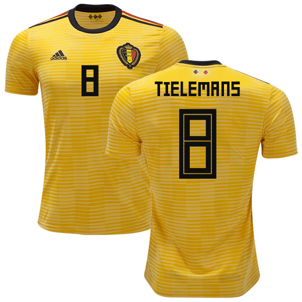 Belgium #8 Tielemans Away Kid Soccer Country Jersey - Click Image to Close